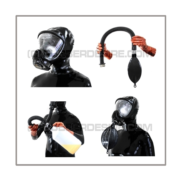 Deluxe Draeger ELITE gasmask-zipperhood-system BUBBLE-E with inhaler-set, tube- and rebreathing-bag-set